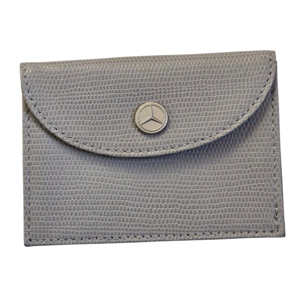 Monique Lhuillier Leather Grey Wallet 4"x3"